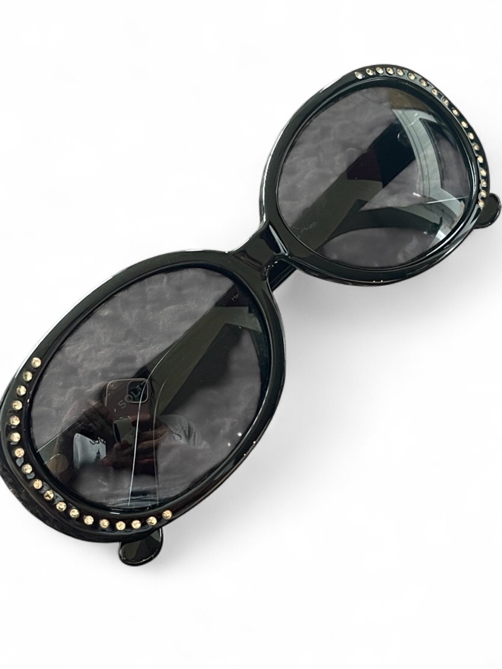 DEL SOL UV Color Change Sunglasses Help Me Rhonda Rhinestone Floral Y2K  Black